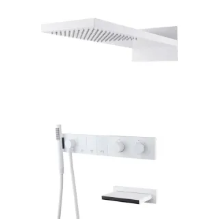 Душевой комплект Boheme Zodiac 133-2-MW с термостатом белый матовый